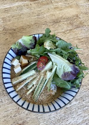 Ramen salad bowl gf option  at The Workshop Vegetarian Cafe in North Vancouver