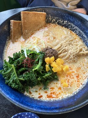 Tan tan noodles   at The Workshop Vegetarian Cafe in North Vancouver