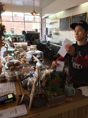 Cash at The Workshop Vegetarian Cafe in North Vancouver