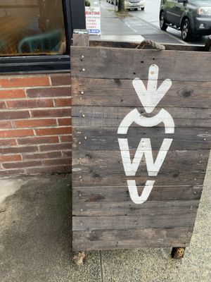 Outside at The Workshop Vegetarian Cafe in North Vancouver