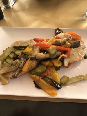 Roasted celeriac with vegetables  at Cantine Bernardini in Lucca
