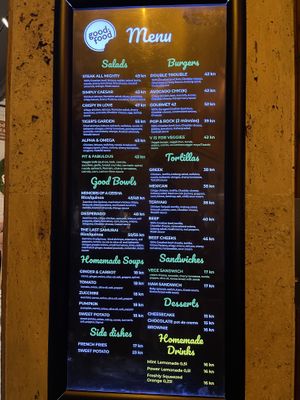 La carta at Good Food in Zagreb
