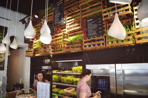 Inside of the restoraunt at Good Food in Zagreb