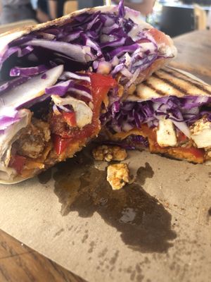 Close up of the vegan wrap - again, no flavor at Good Food in Zagreb