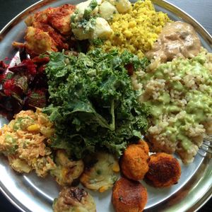 Buffet at OM Vegan Kitchen in Surry Hills