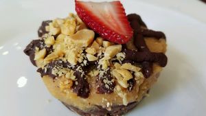 peanut butter raw cake at OM Vegan Kitchen in Surry Hills