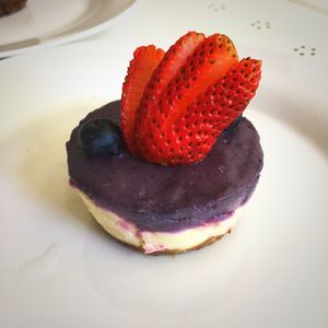 Raw Blueberry cheesecake at OM Vegan Kitchen in Surry Hills