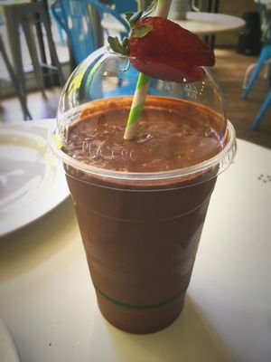 Sacred chocolate milkshake  at OM Vegan Kitchen in Surry Hills