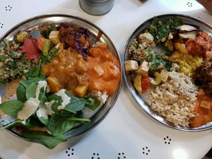 Vegan buffet at OM Vegan Kitchen in Surry Hills
