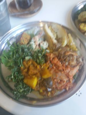 Buffet selection at OM Vegan Kitchen in Surry Hills