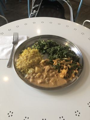 Lunch buffet options.  at OM Vegan Kitchen in Surry Hills