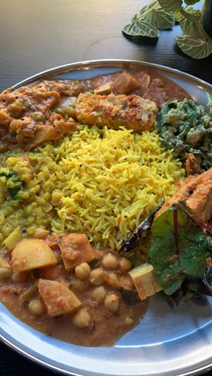 Selection of options. This wasn’t even half of the buffet  at OM Vegan Kitchen in Surry Hills