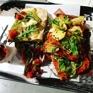 Vegan pizzas at Pizzarium in Helsinki