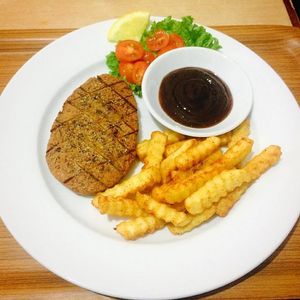 Mushroom Based Lamb Chop at Veggielicious Cafe in Penang
