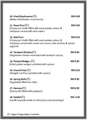 2 Menu - Appetizer at Veggielicious Cafe in Penang