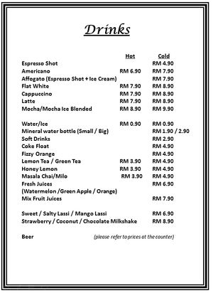 6 Menu - Drinks at Veggielicious Cafe in Penang