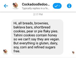 Owner's Message at Cock-A-Doodle-Doo in Toronto