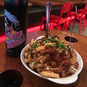 buffalo chicken poutine (medium) at The Spud Shack in New Westminster