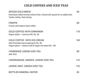 Cold coffees and drinks! at Saraya in Bardez