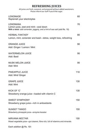 Delicious healthy juices! at Saraya in Bardez