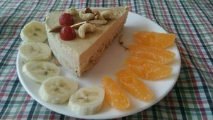 vegan cheesecake at Sarangi Vegetarian Restaurant in Kathmandu