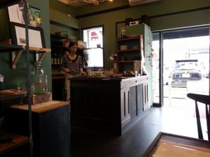 cafe interior  at Fukamidori in Fukui