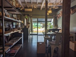 view from my seat toward the entrance at Fukamidori in Fukui