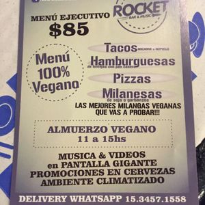 Lunch special at Rocket bar in Buenos Aires