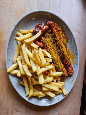 Vegan currywurst at Beim Olivenbauer in Fuessen