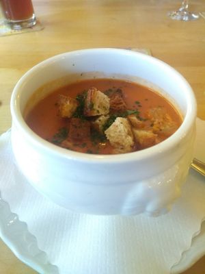 Tomato soup (vegan one) at Beim Olivenbauer in Fuessen
