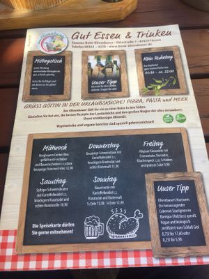 Karte Vorderseite at Beim Olivenbauer in Fuessen