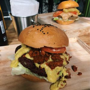 Amazing burgwr at Marvin's Burgers in Playa Del Carmen