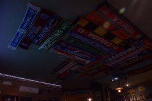 Ceiling banners at Alvarado Street in Rome