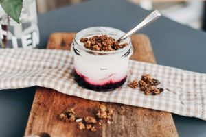 Yoghurt with berries and homemade granola at Gartnerei - Seefeldstrasse in Zurich