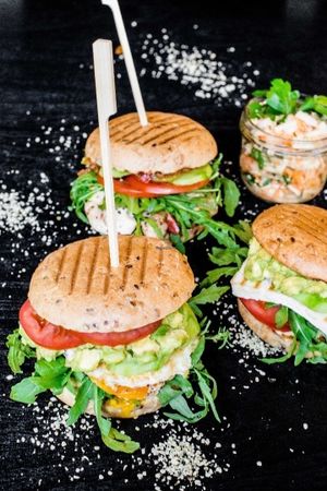 Homemade burgers (vegan, vegetarian and with chicken) at Gartnerei - Seefeldstrasse in Zurich