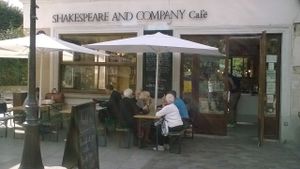 Outside at Shakespeare and Company Cafe in Paris