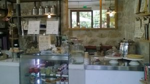 inside at Shakespeare and Company Cafe in Paris