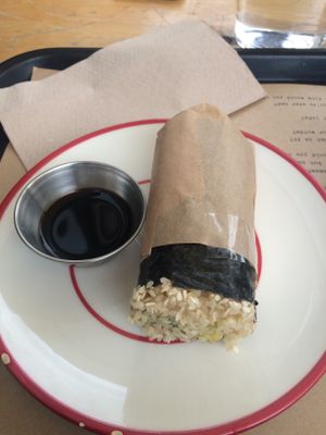 Futomaki, one of the vegan options at Shakespeare and Company Cafe in Paris