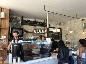 Counter: order and be called to collect at Shakespeare and Company Cafe in Paris