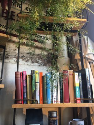 The atmosphere  at Shakespeare and Company Cafe in Paris