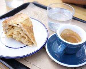 Vegan Apple Pie + Coffee at Shakespeare and Company Cafe in Paris