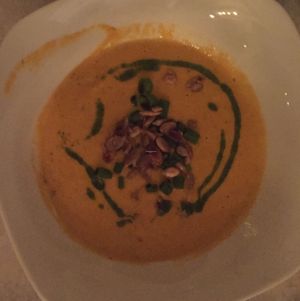 vegan gazpacho from Friday night dinner at Dreamcatcher by DW - Adults Only in San Juan