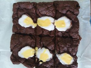 vegan chocolate egg brownie at The Pie Parlour & Bakery in Glossop