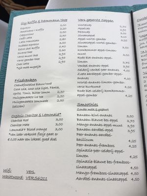 menu 5th August 2017 at Vers in Maastricht