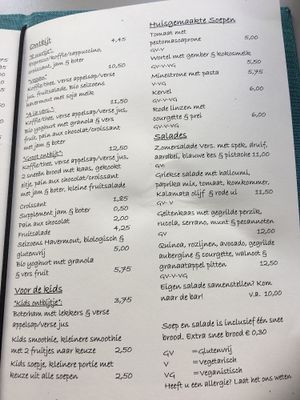 menu 5th August 2017 at Vers in Maastricht