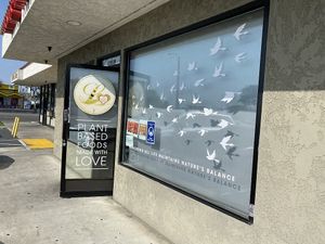 Entrance with beautiful message at Loving Hut in Garden Grove