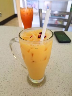 Mango drink at Loving Hut in Garden Grove