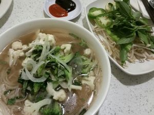 pho at Loving Hut in Garden Grove