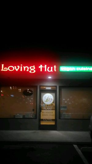 outside at Loving Hut in Garden Grove