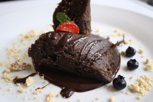 Tamal de chocolate at Calabacitas Tiernas Bistro in Zapopan